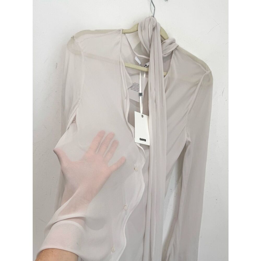 NWT EAVES Via Scarf Blouse in Ivory - Picture 11 of 14